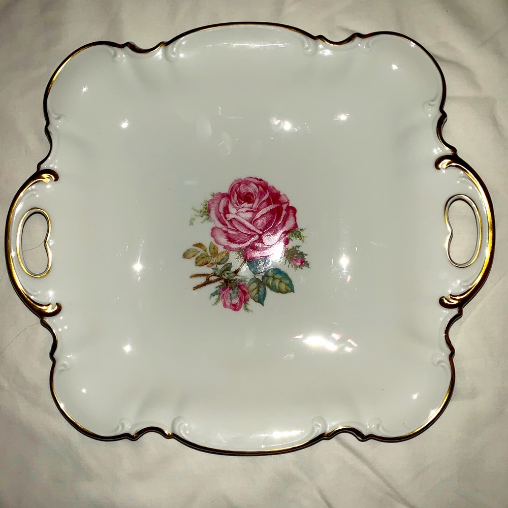 DundeeRose Hutschenreuther SquareHandled CakePlate